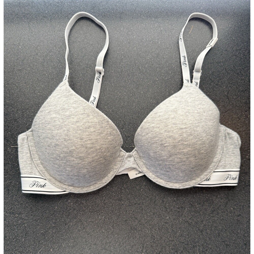 NWOT Pink By Victoria's Secret Gray T-Shirt Wear Everywhere Bra 34C